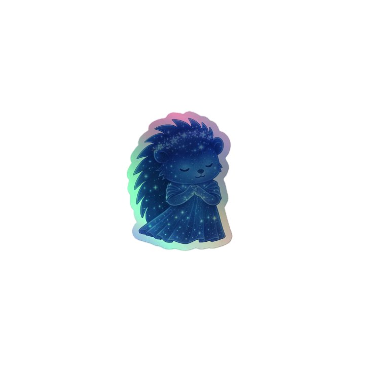Zodiac hedgie Virgo holographic sticker product image (1)