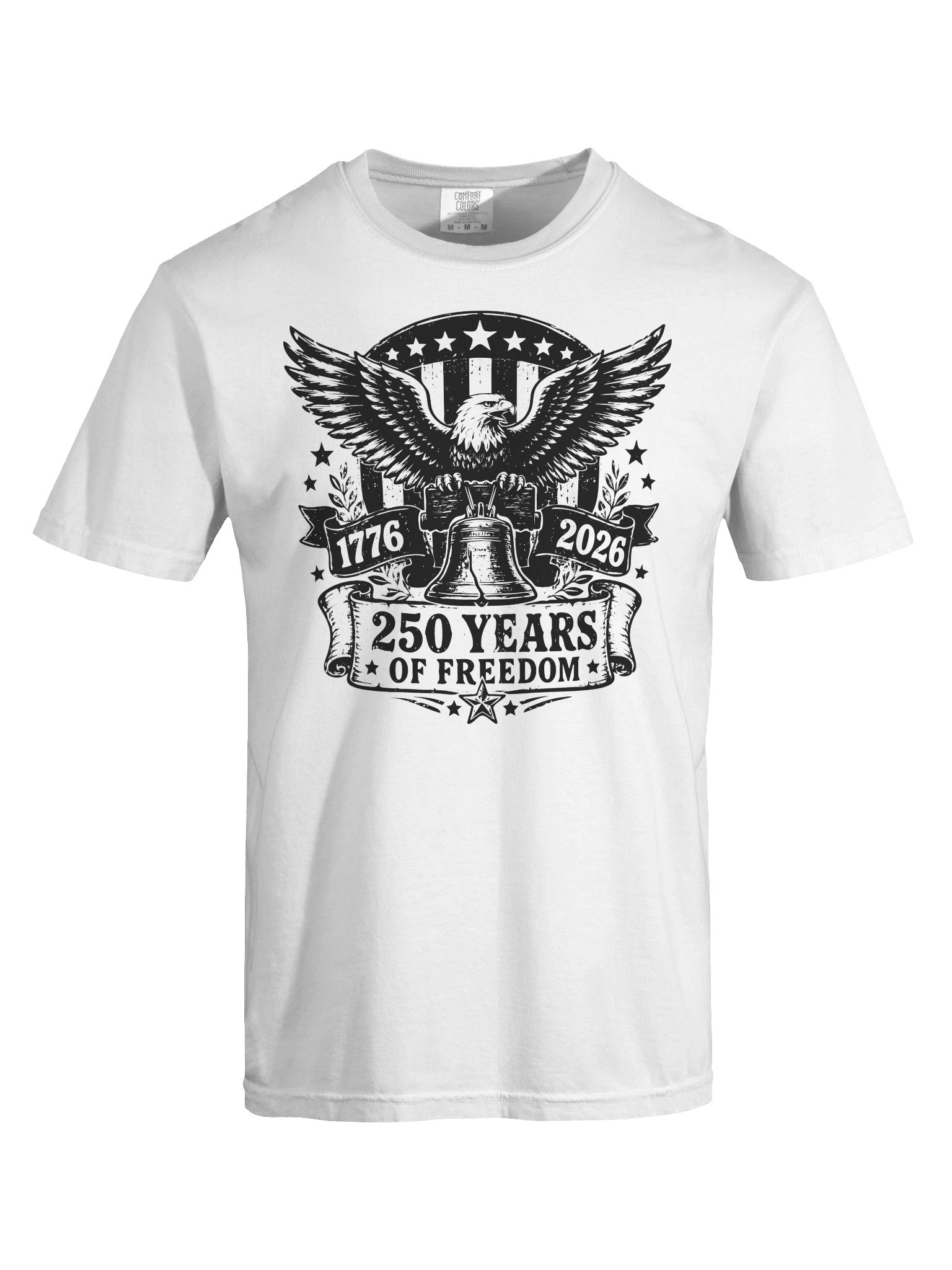 America 250 Eagle T-Shirt | Black & White 1776–2026 Patriotic Tee product image (64)