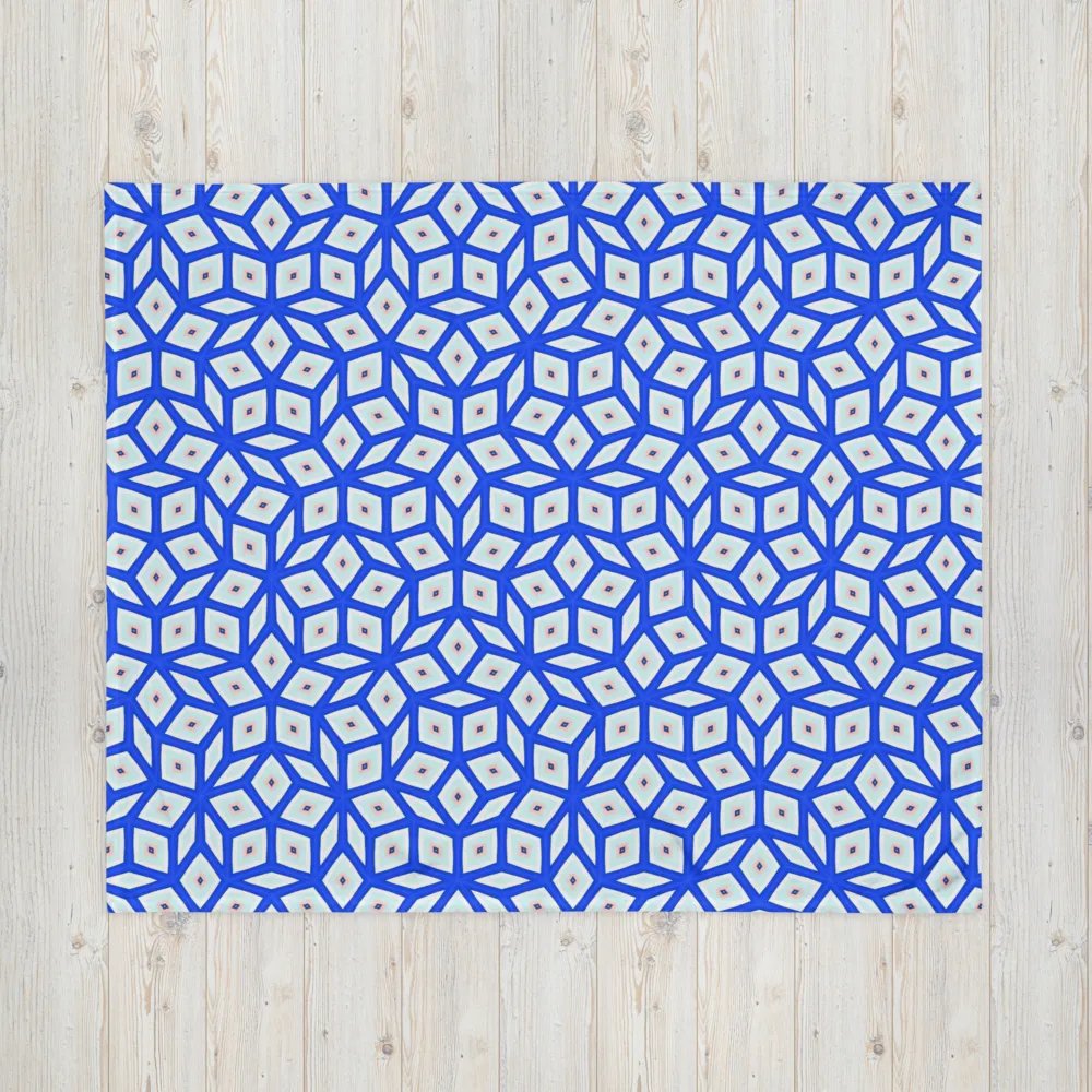 Blue Octagonal Star Throw Blanket product image (6)