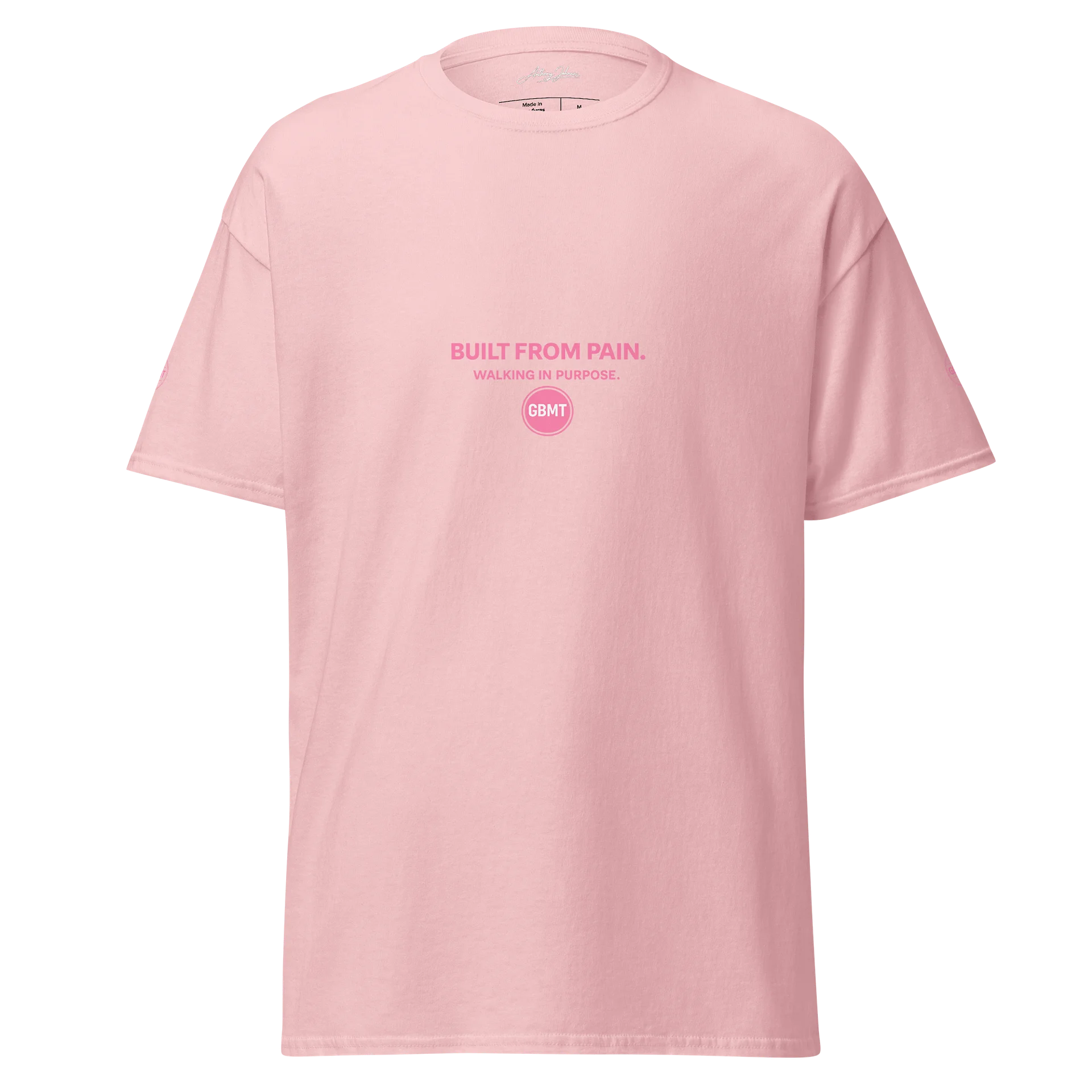 Built From Pain” Pink Tee – Walking In Purpose Edition product image (1)