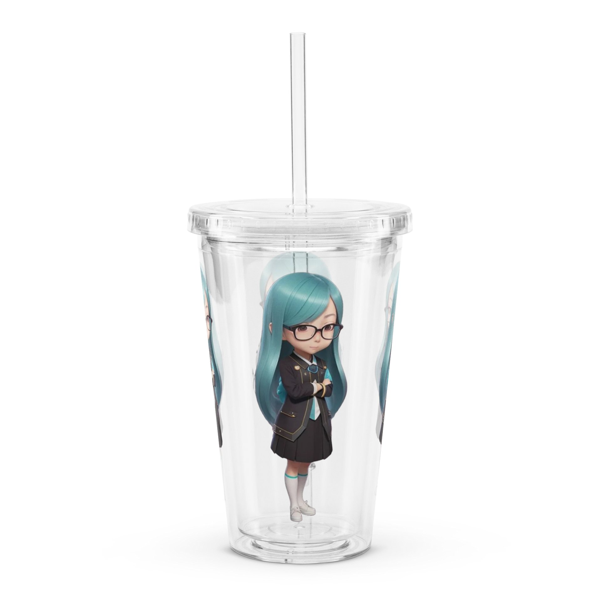 (Aqua CHIBI) K Clear Plastic Tumbler product image (3)