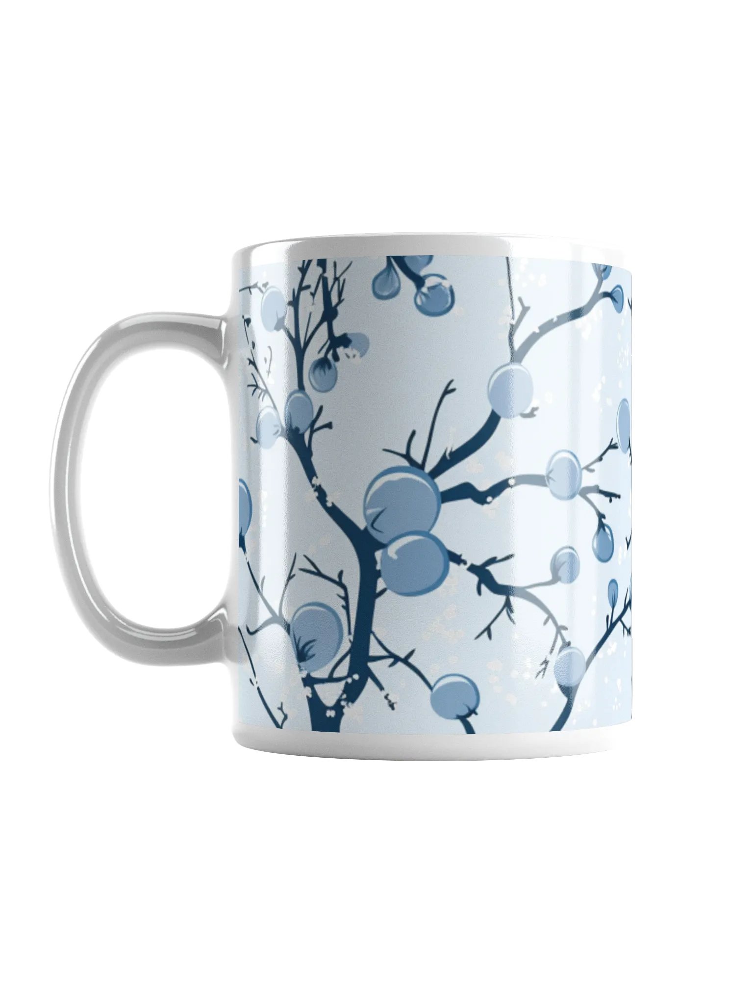 Light Blue and White Floral White Glossy Ceramic Mug by Treasure Pie product image (6)