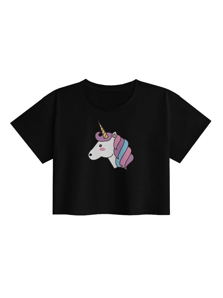 Unicorn Crop Tee – Cute Pastel Graphic Shirt product image (1)
