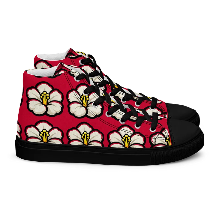 Vibrant Floral Noir Hibiscus High Top Sneakers product image (2)