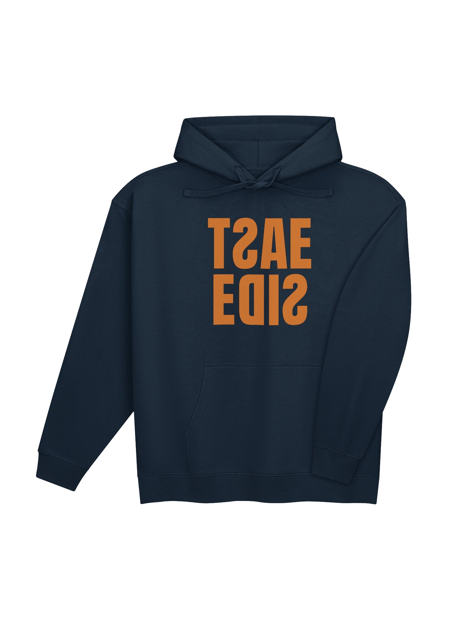 EAST SIDE REVERSE GRAPHIC NAVY BLUE AND ORANGE HOODIE product image (4)