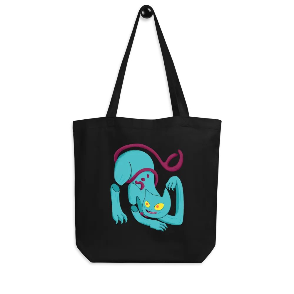 Demon Cat With Text Double Sided Totebag - Black product image (3)