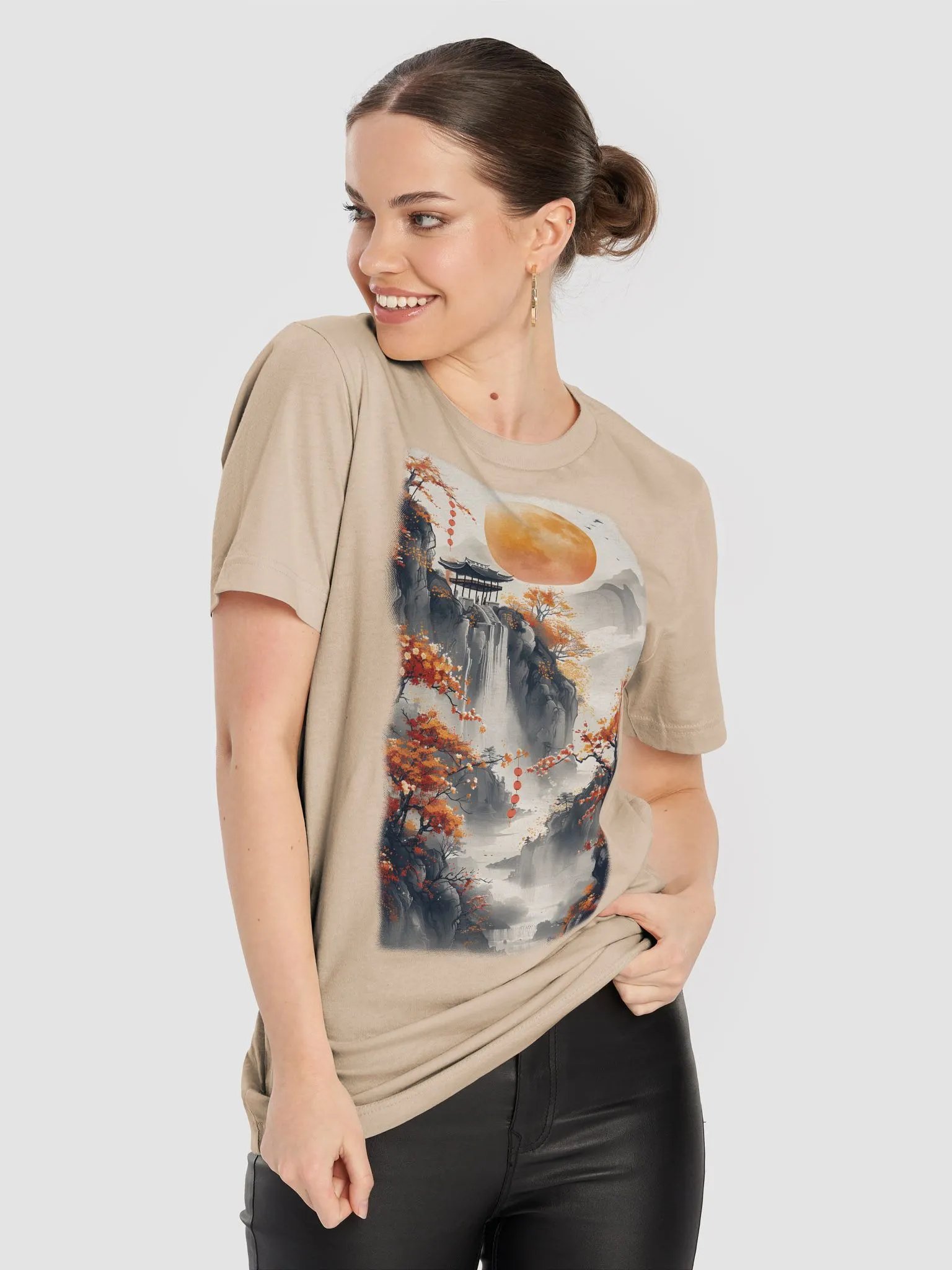 Japanese scene with red moon #2 product image (27)