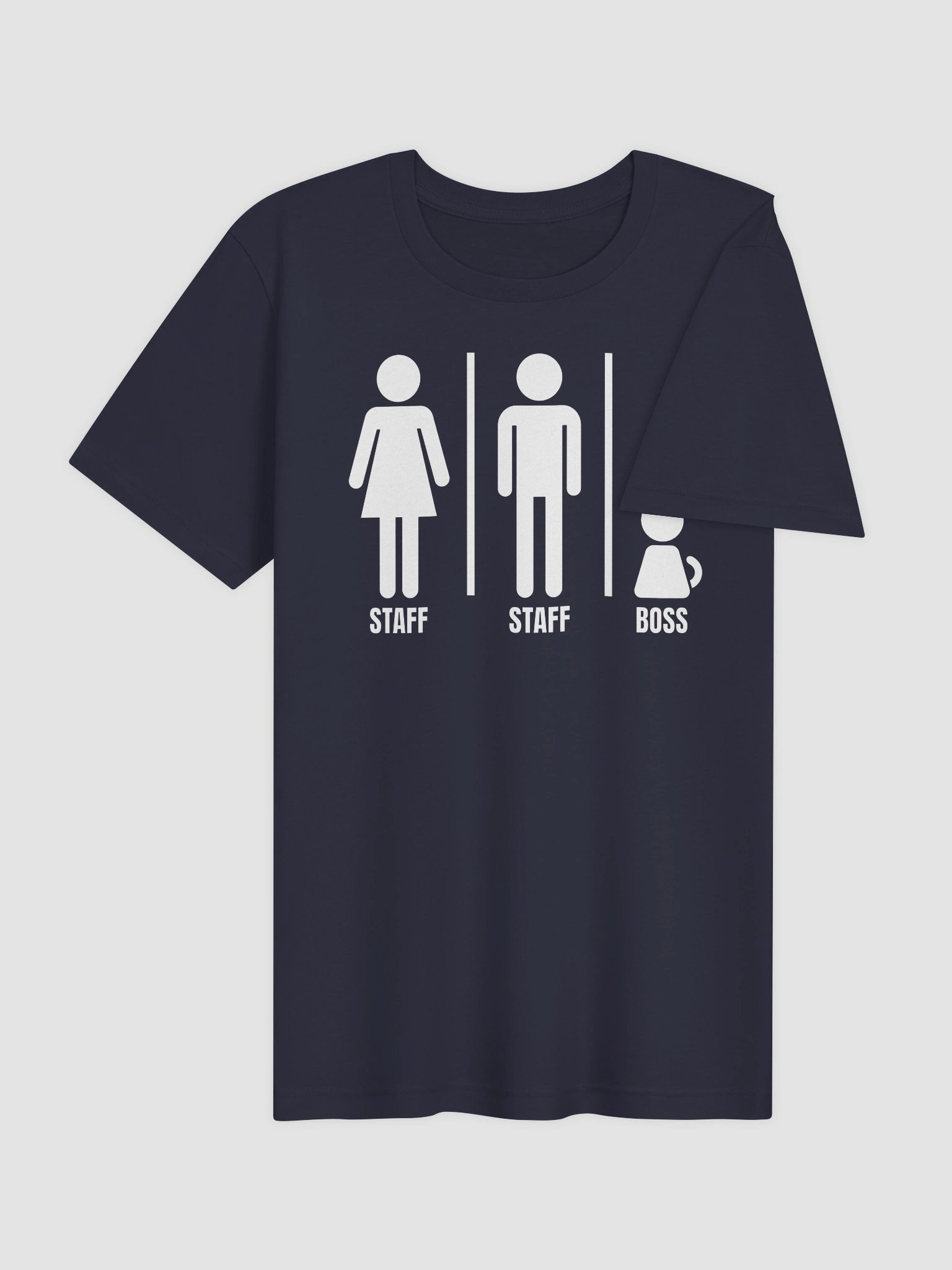 Bathroom Sign with Cat the Boss - Unisex Adult Super Soft Lightweight T-shirt product image (3)