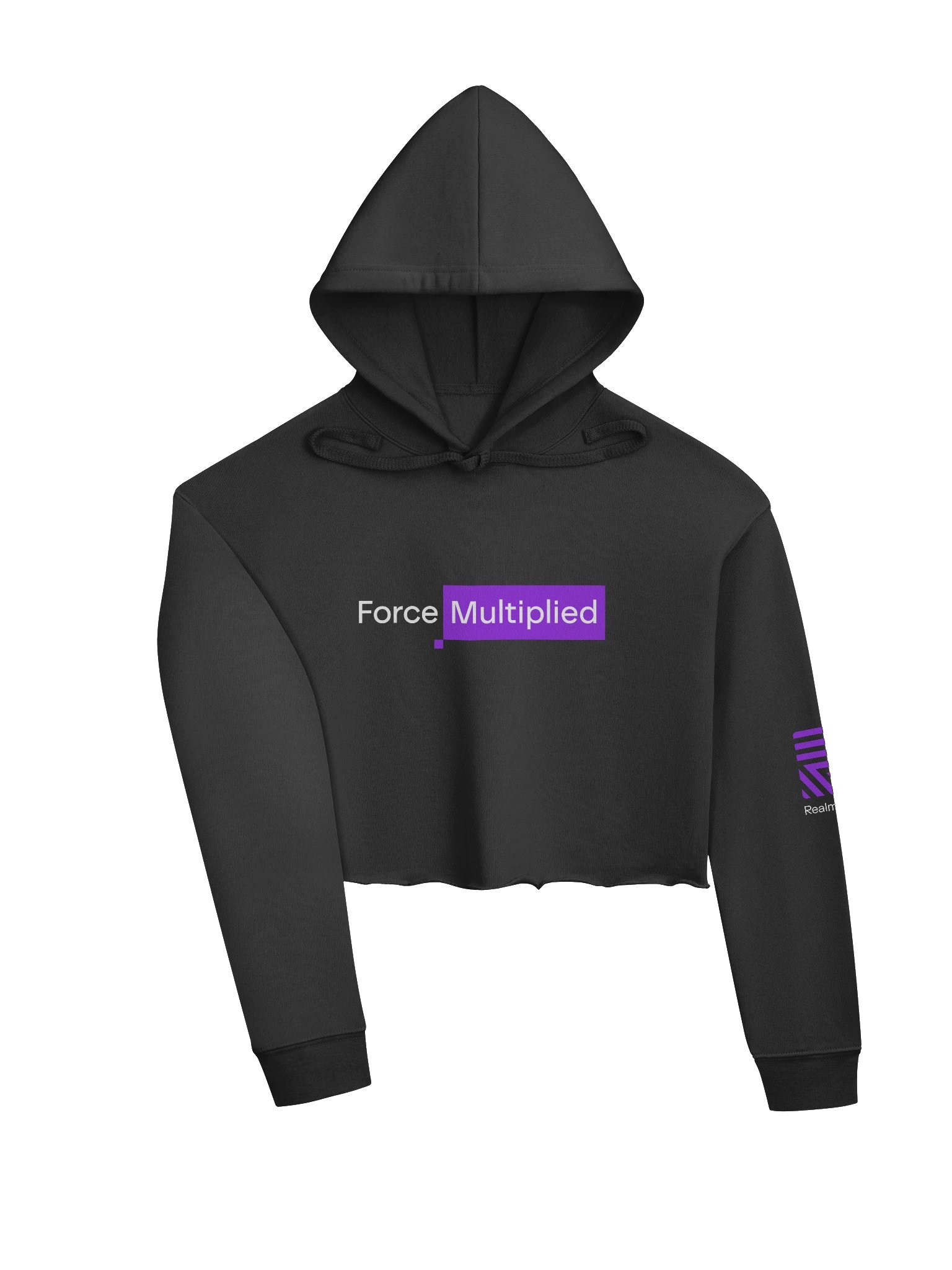 RO Bella + Canvas Women's Cropped Hoodie [Black + Grey] product image (3)
