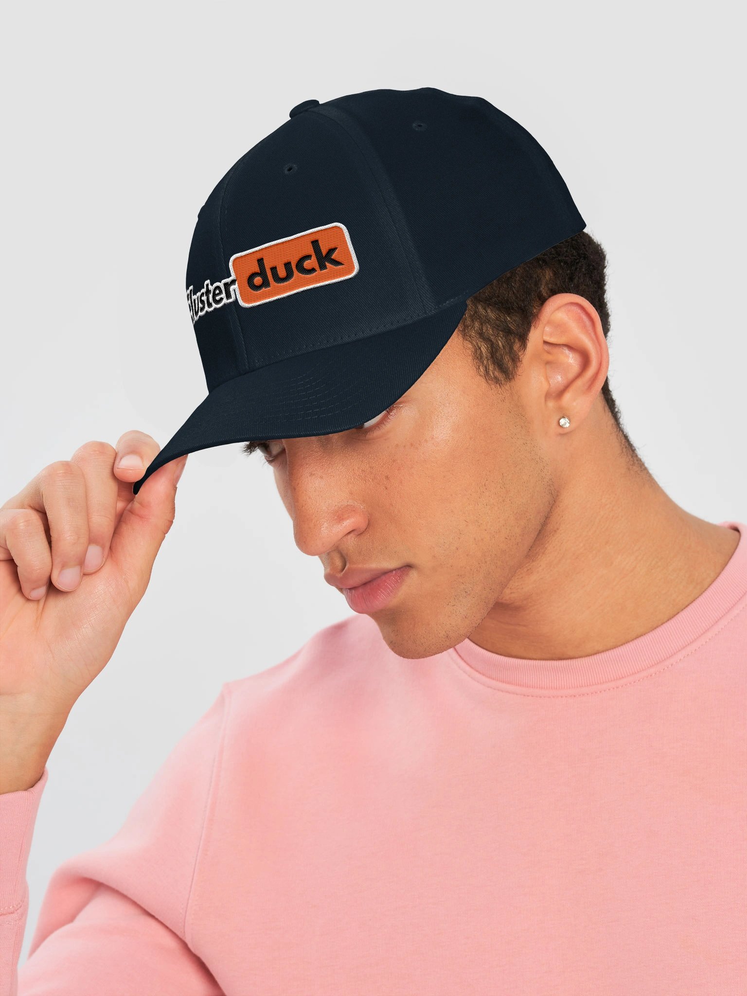 Cluster Duck Banner Fitted hat product image (49)