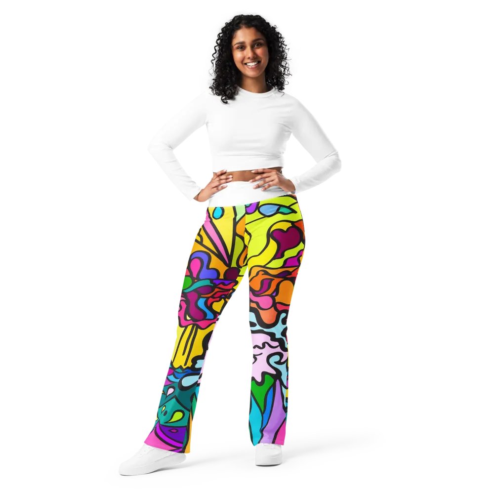 SwirlScape Flare Leggings - Wave at Sunset product image (1)