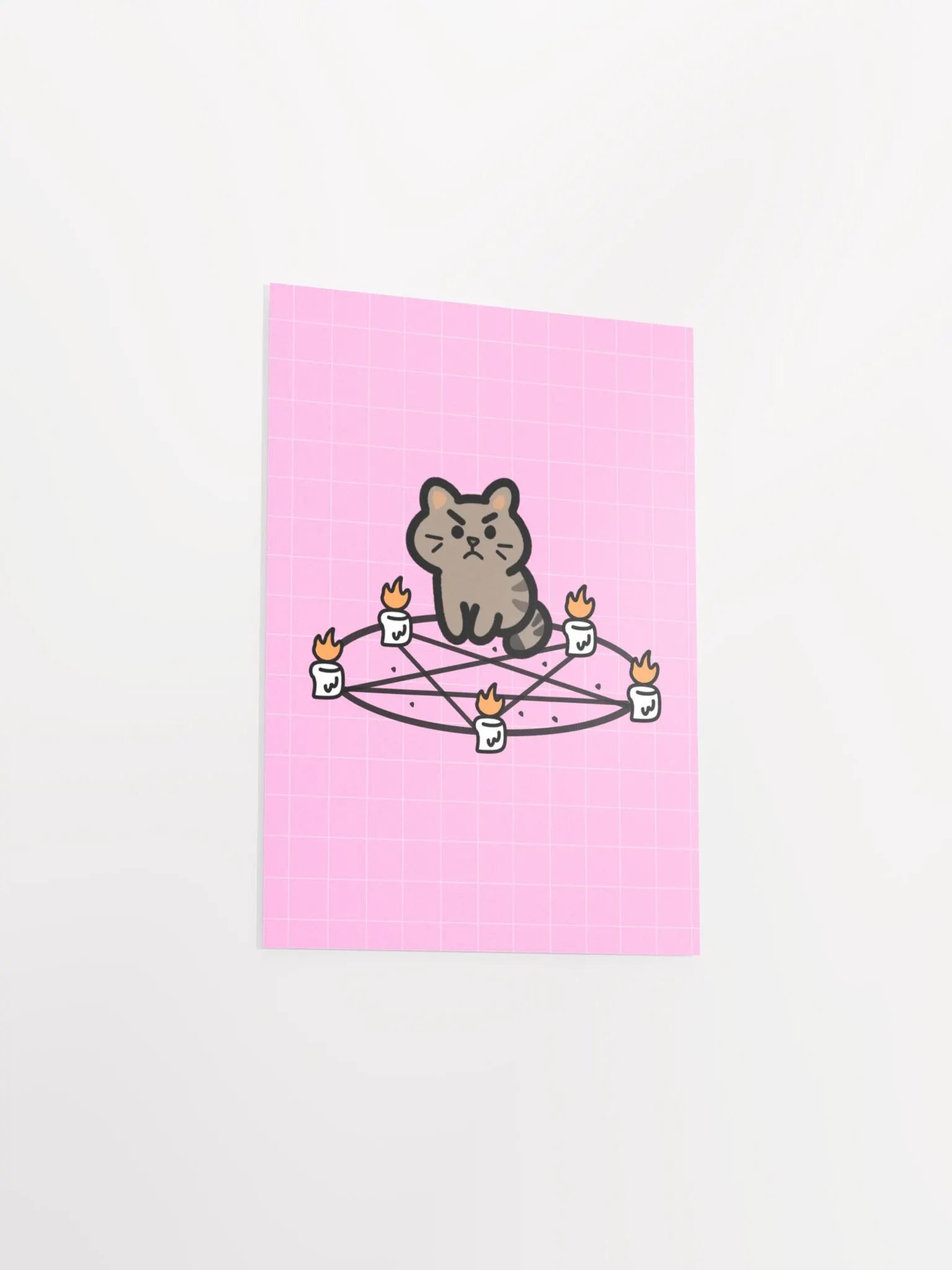 Cranky Brown Cat Pink Print product image (5)