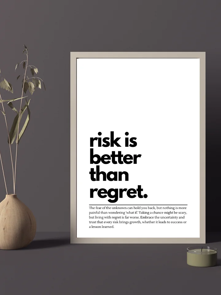 Risk Is Better Than Regret Minimalist Printable Wall Art product image (2)