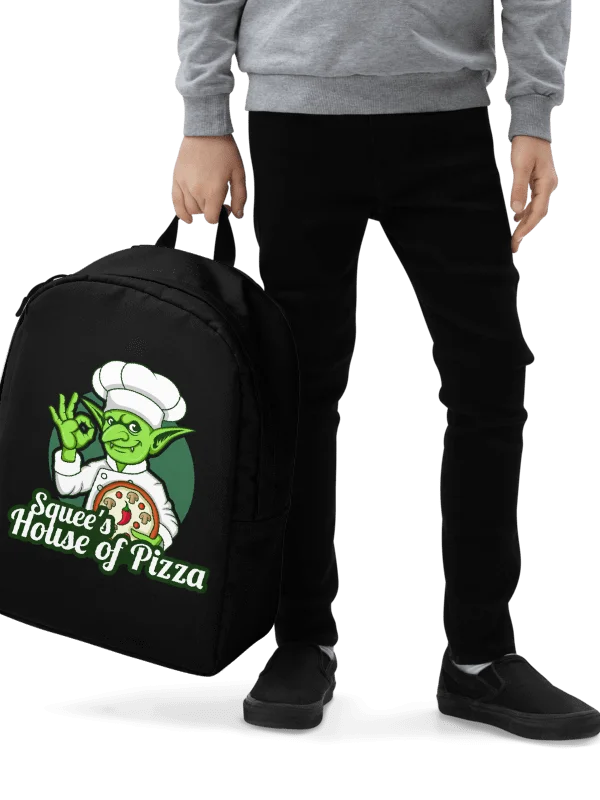 Squee’s House of Pizza Minimalist Backpack (Black) product image (4)