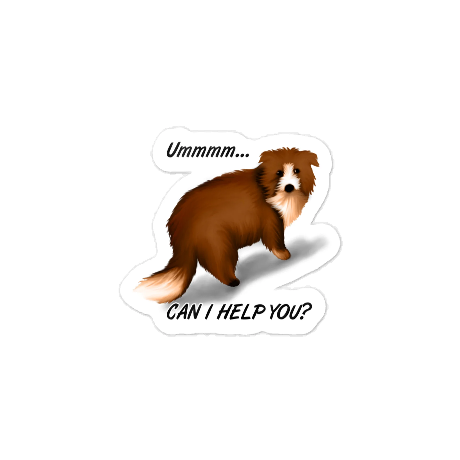 Dog "Ummm... Can I Help You?" Kiss-Cut Vinyl Decals product image (1)