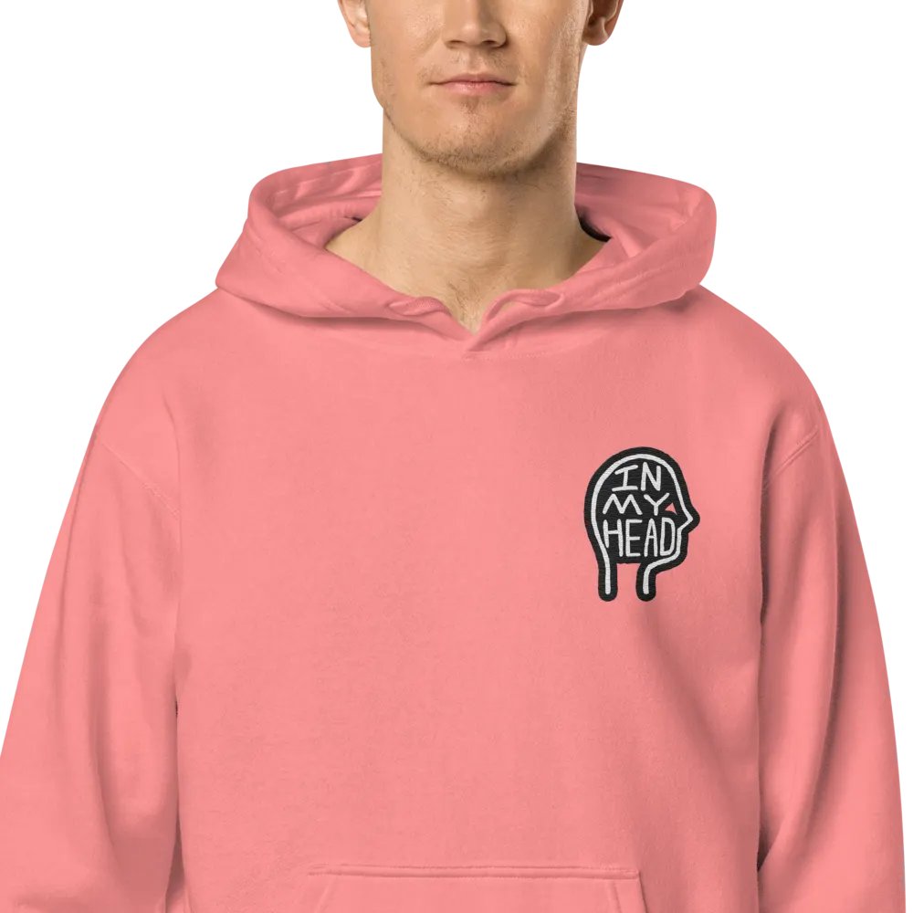 In My Head (L.C. bubble design 2) embroidered pigment hoodie product image (1)