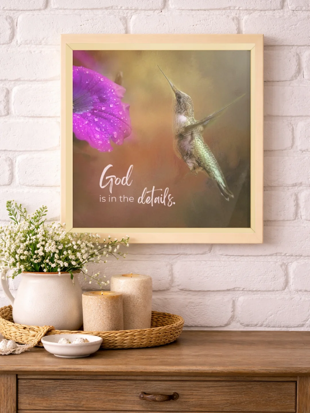 Gods' Little Details Hummingbird Framed Art product image (1)