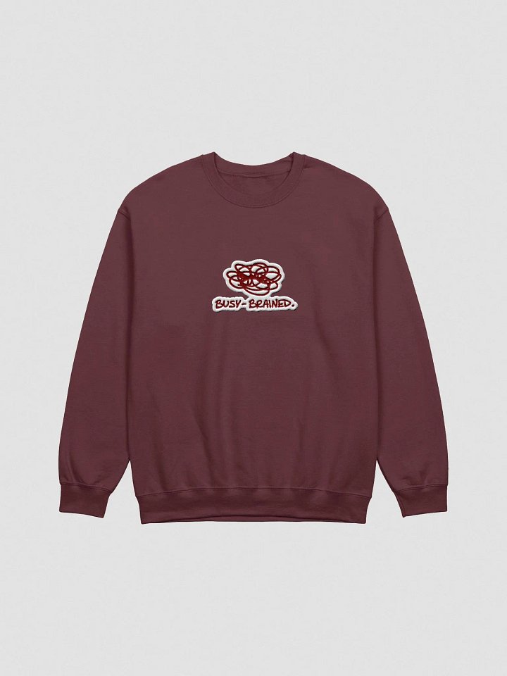 BUSY-BRAINED. (lg. maroon bubble design) embroidered crewneck product image (2)