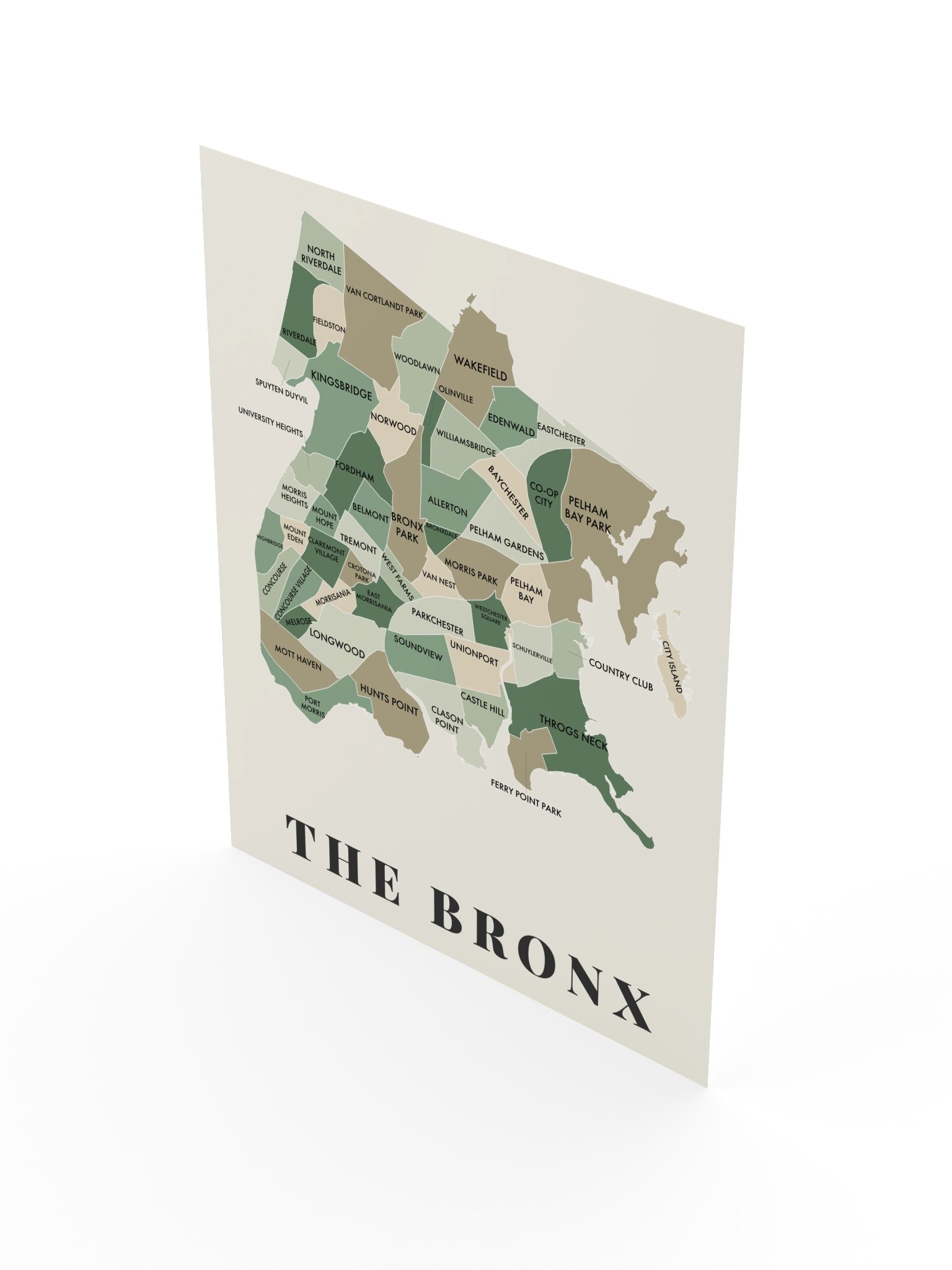 Bronx Neighborhood Map (Sage) [all] product image (4)