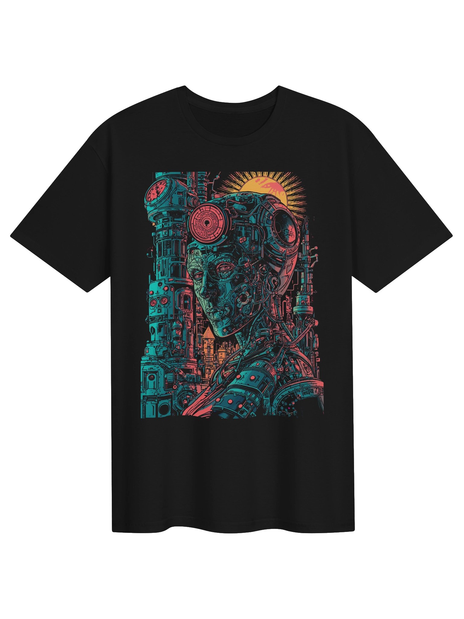 Neon Cyborg Sun T-Shirt product image (1)