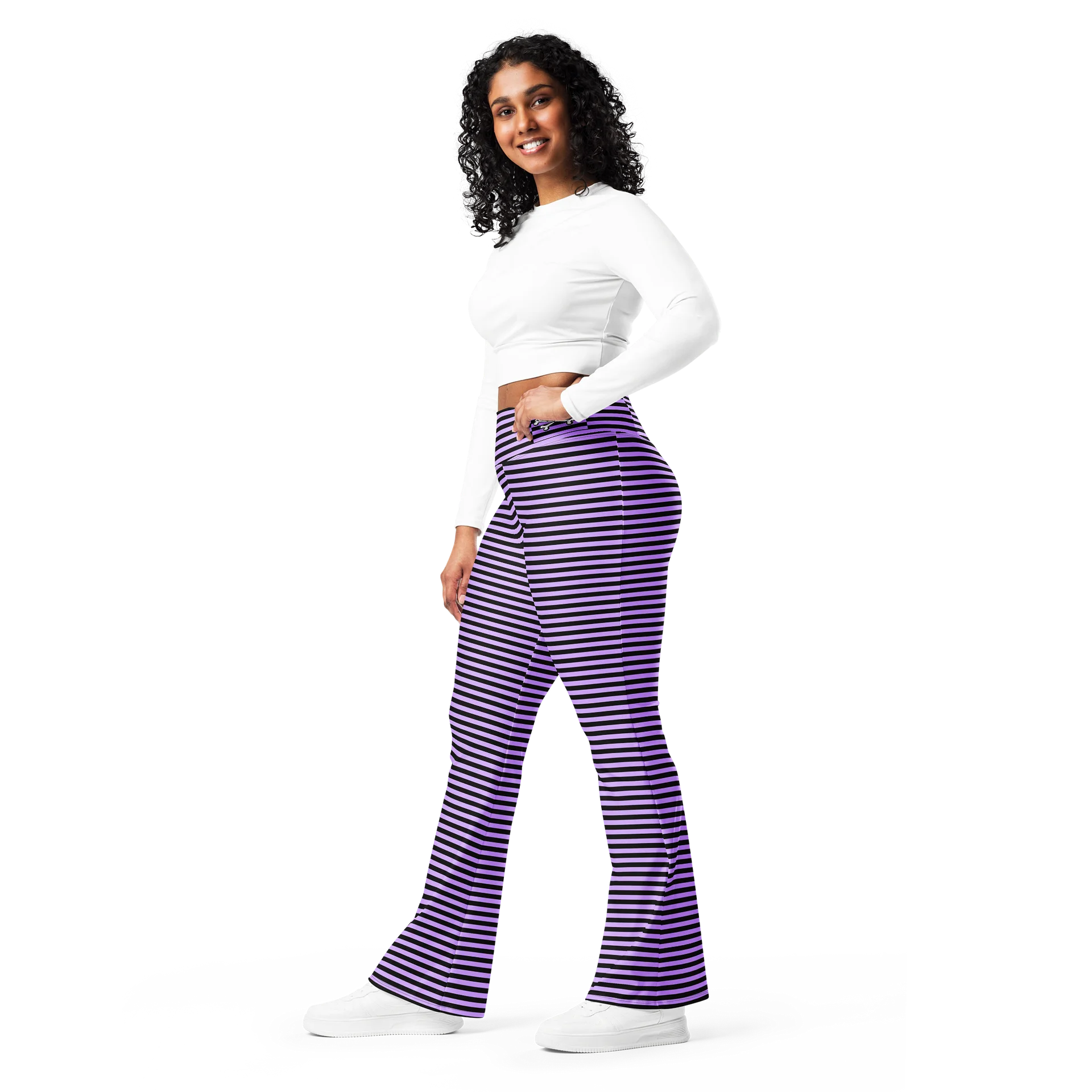 Purple and Blaque Stripped Kat Skull Flares product image (11)