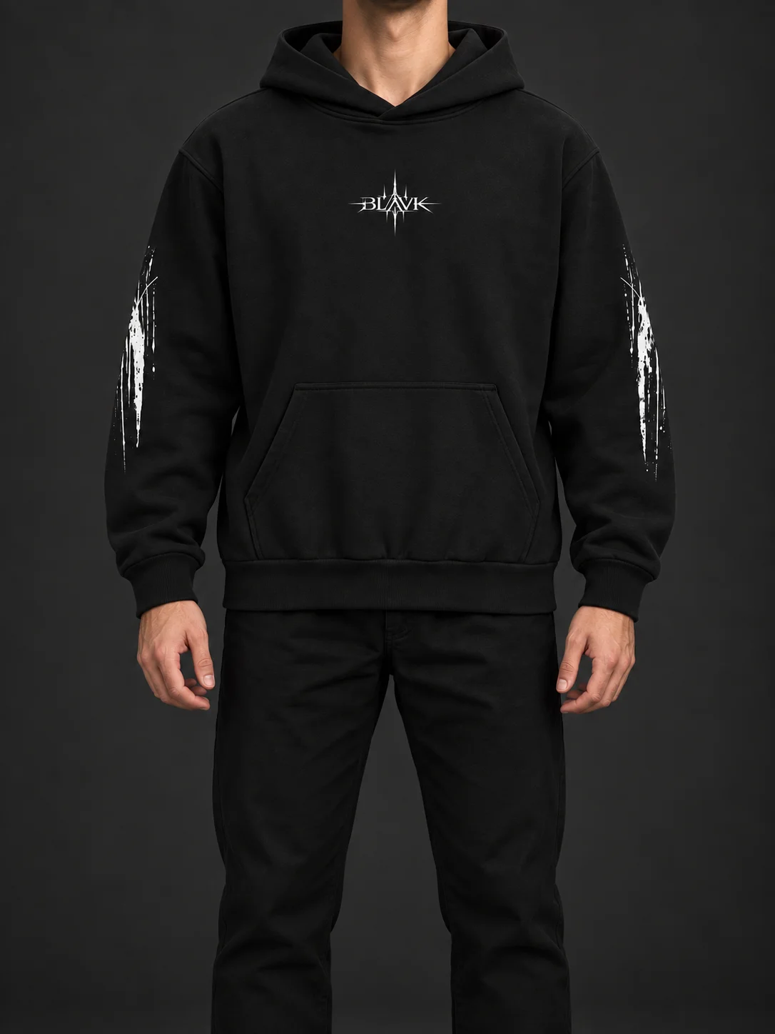 BLAVK NOCTURNE Graphic Hoodie — Black product image (3)