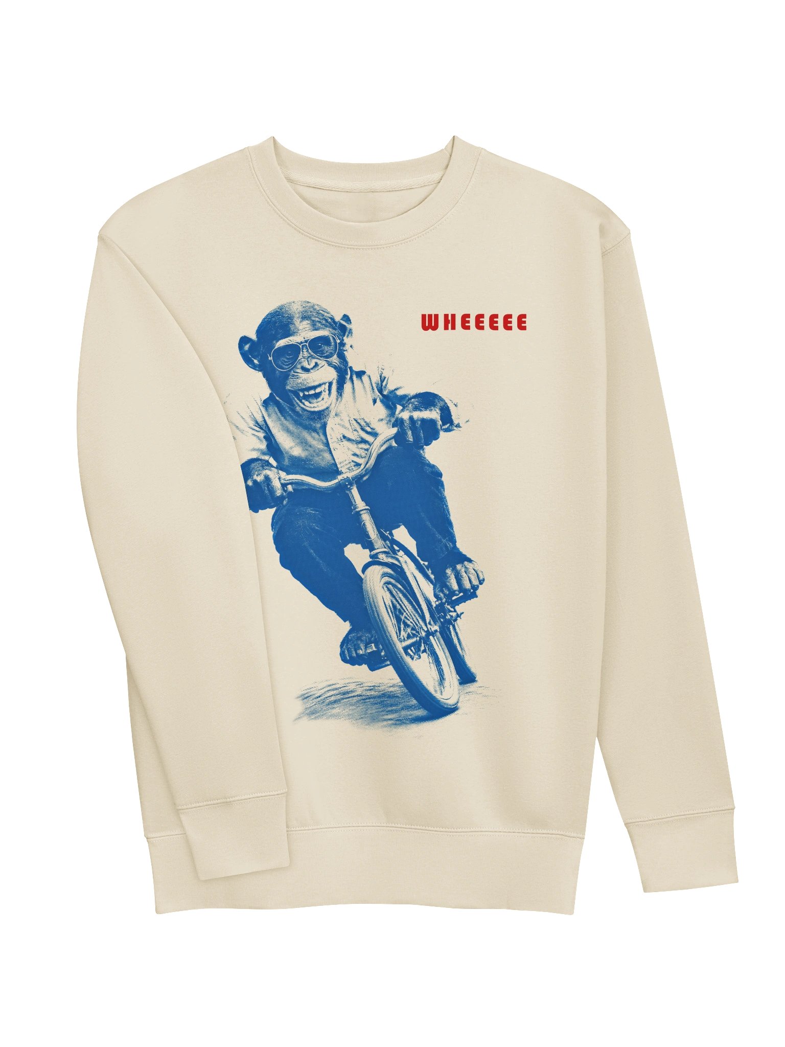 WHEEEEE Chimp Riding Bicycle Premium Sweatshirt product image (3)