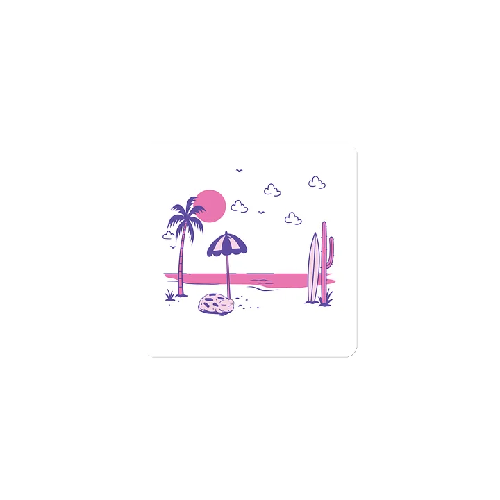 Pink Sunset Beach Die-Cut Magnet product image (1)