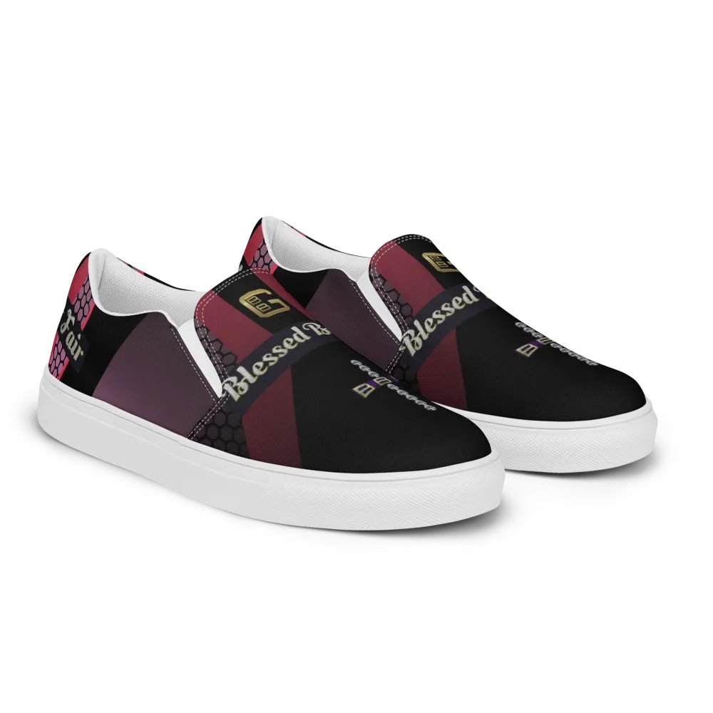 BBG Diamond Cross Black and Purple Men's Slip Ons V2 product image (10)