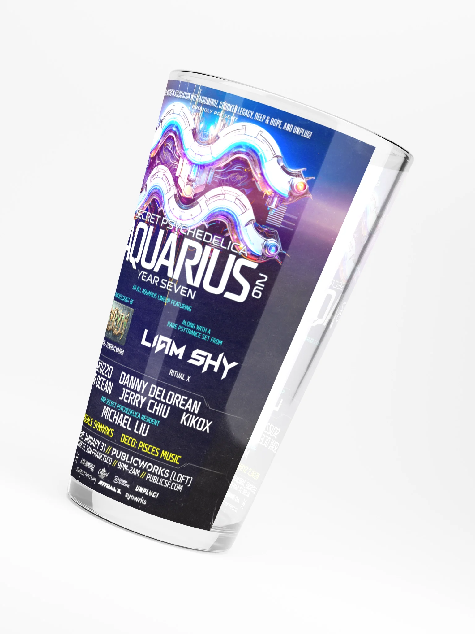 Aquarius 2026 Shaker Pint Glass product image (4)