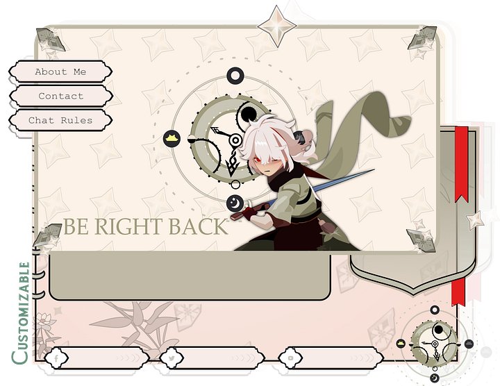 ANIME Twitch OVERLAY Pack Kazuha, Genshin Impact stream overlay, Anime stream pack, Stream overlay pack, Animated twitch overlay product image (1)