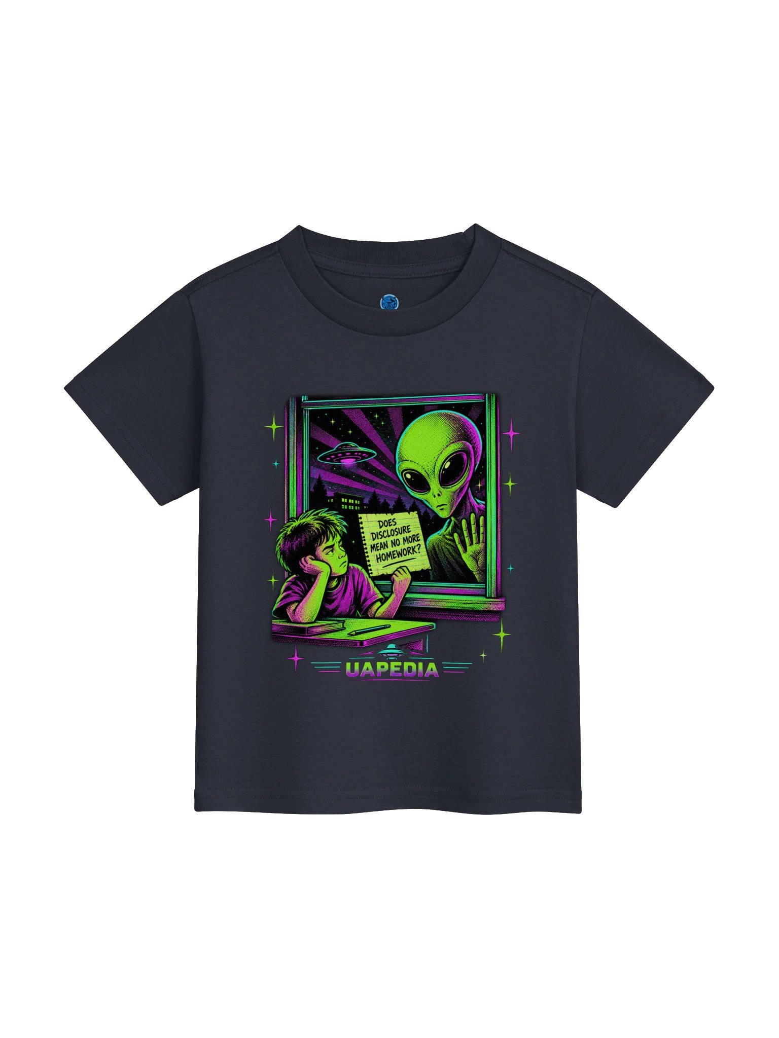 UAPedia Neon Alien Homework - Kids Tee product image (2)