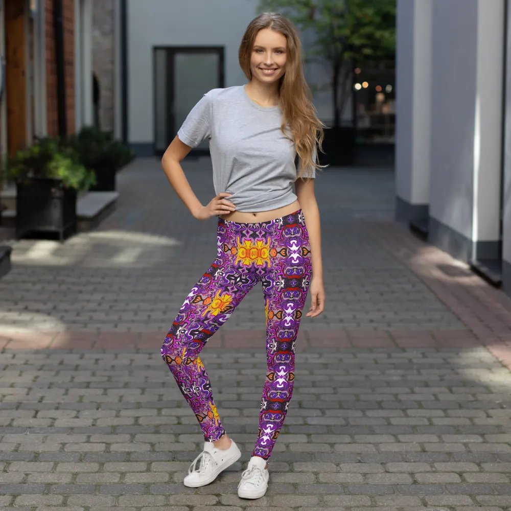 Purple African Inspired Symmetry Design Leggings product image (8)