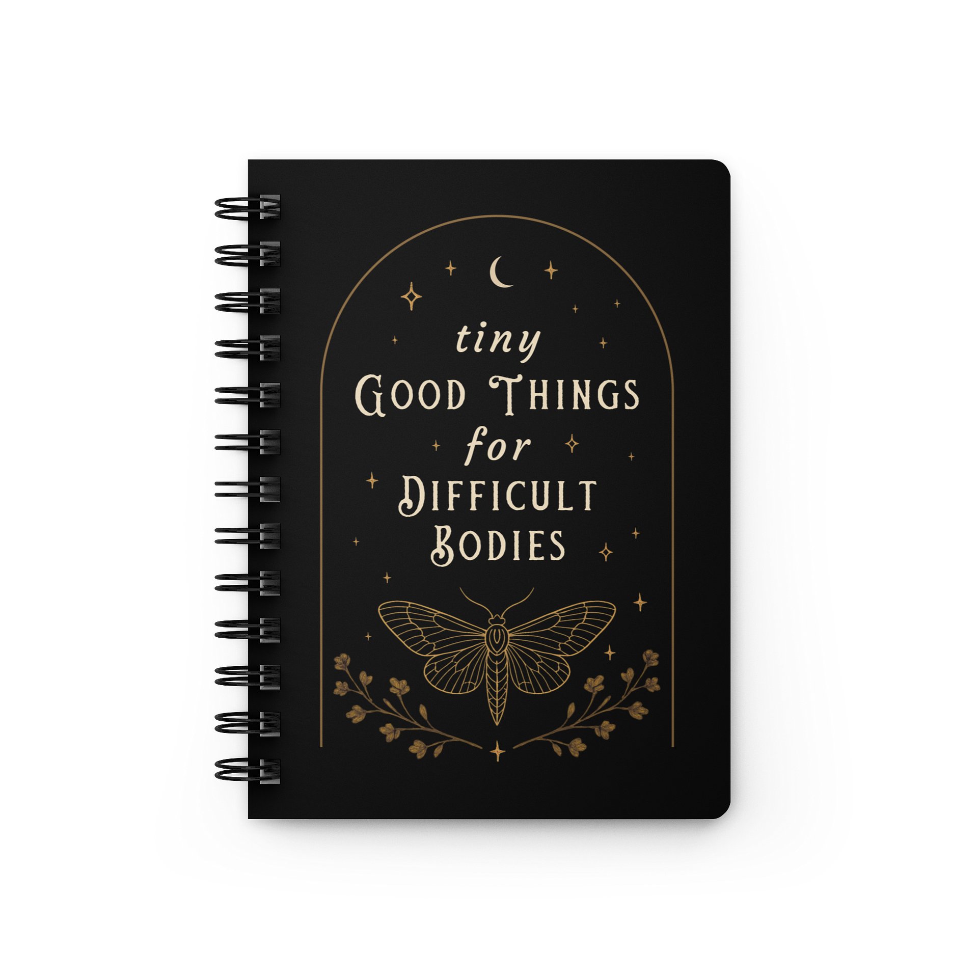 Tiny Good Things For Difficult Bodies Journal | Gothic Chronic Illness Notebook product image (1)
