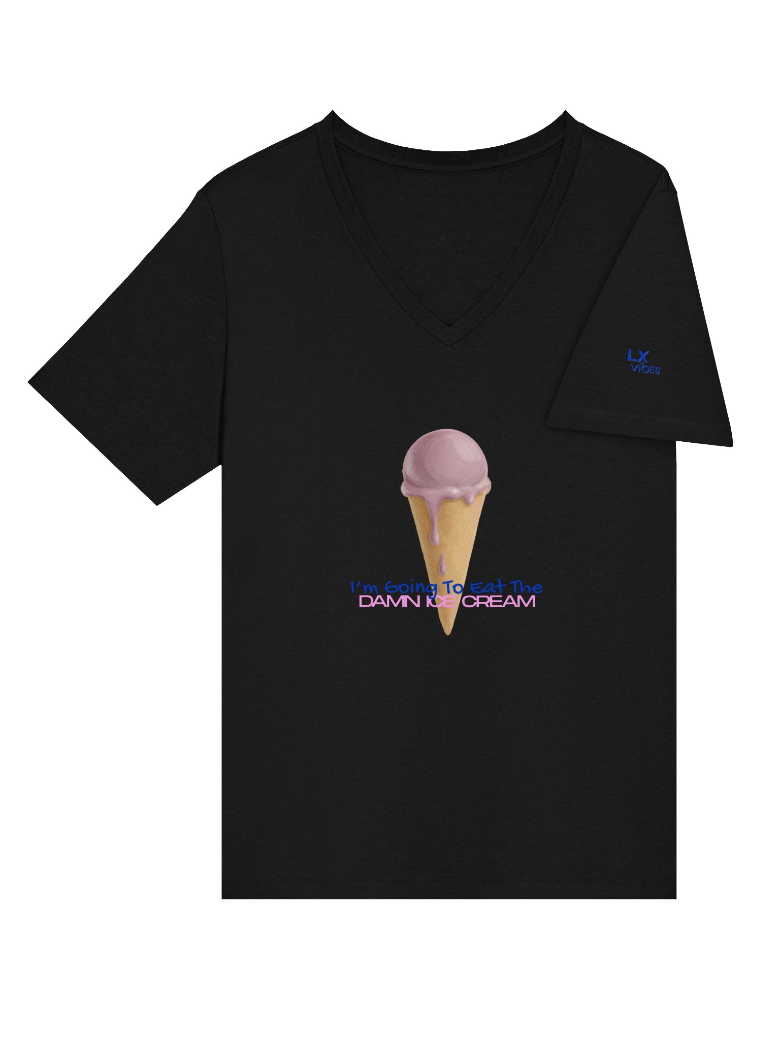 LX Vibes V- Neck T-Shirt Eat The Ice Cream product image (14)