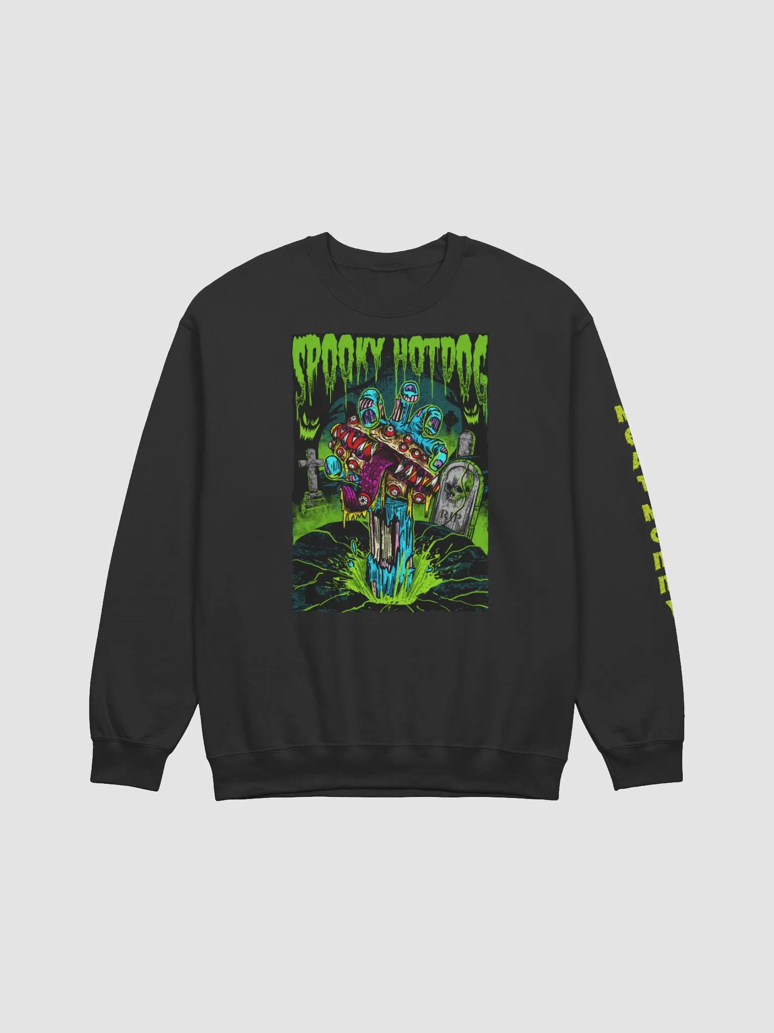 Spooky Hotdog Creature Feature Crew Neck Sweatshirt product image (6)