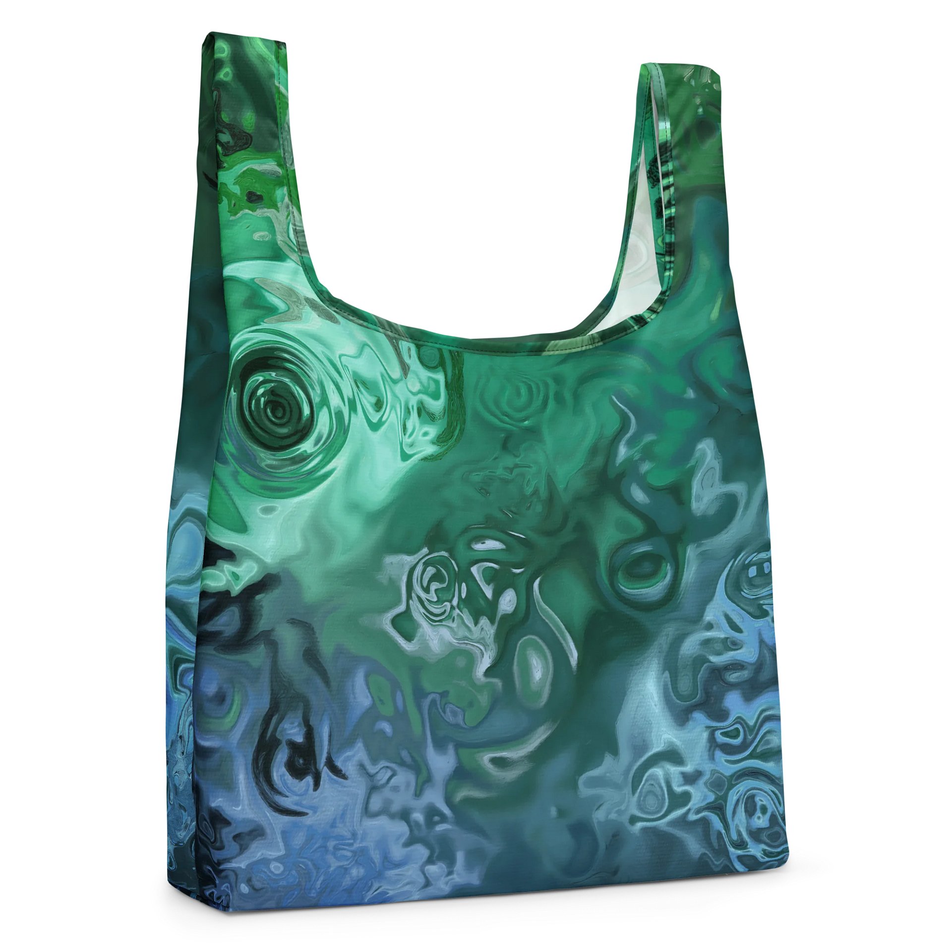 Emerald Serenity Foldable Shopping Bag product image (4)