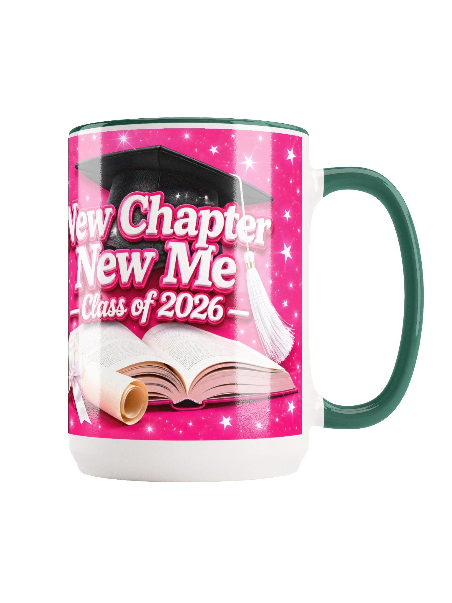"New Chapter New Me" Graduation Mug — Pink Wrap product image (1)