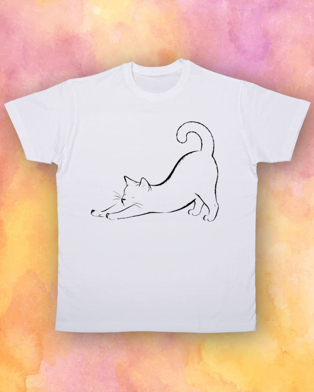 Cat Stretching Outline T-Shirt product image (1)