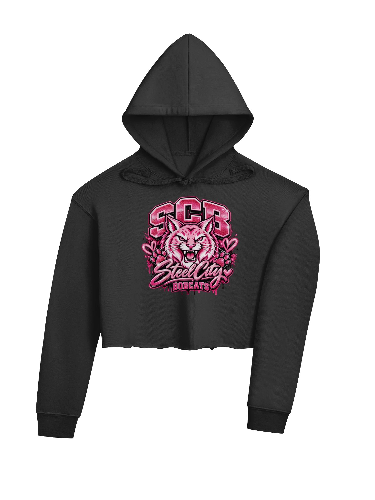 Steel City Bobcats Pinl Logo Crop Hoodie product image (4)
