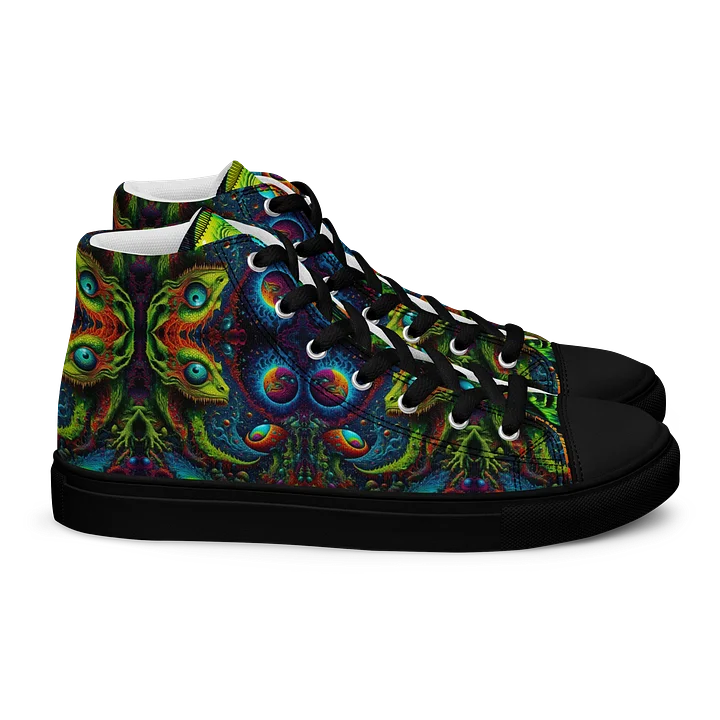 Men's Canvas High tops. House of Rahly-Cosmic Reptilian Design. product image (11)