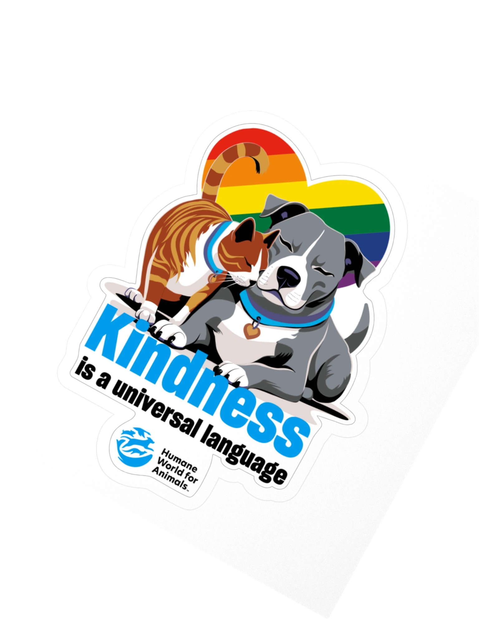 Kindness is a universal language rainbow heart - Sticker product image (3)