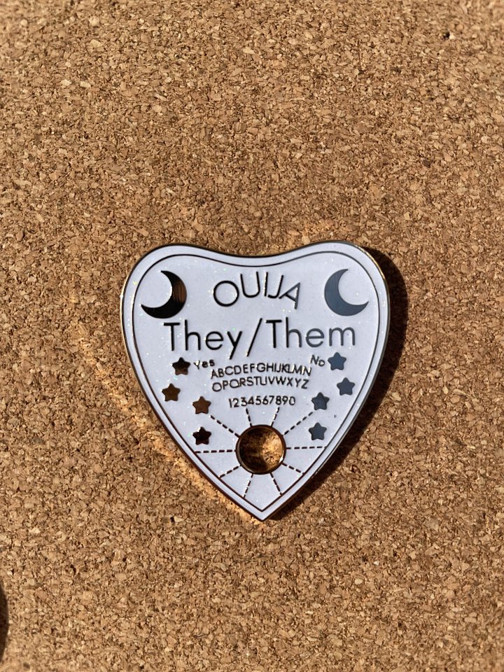 They/Them Ouija Pronoun Pin product image (1)