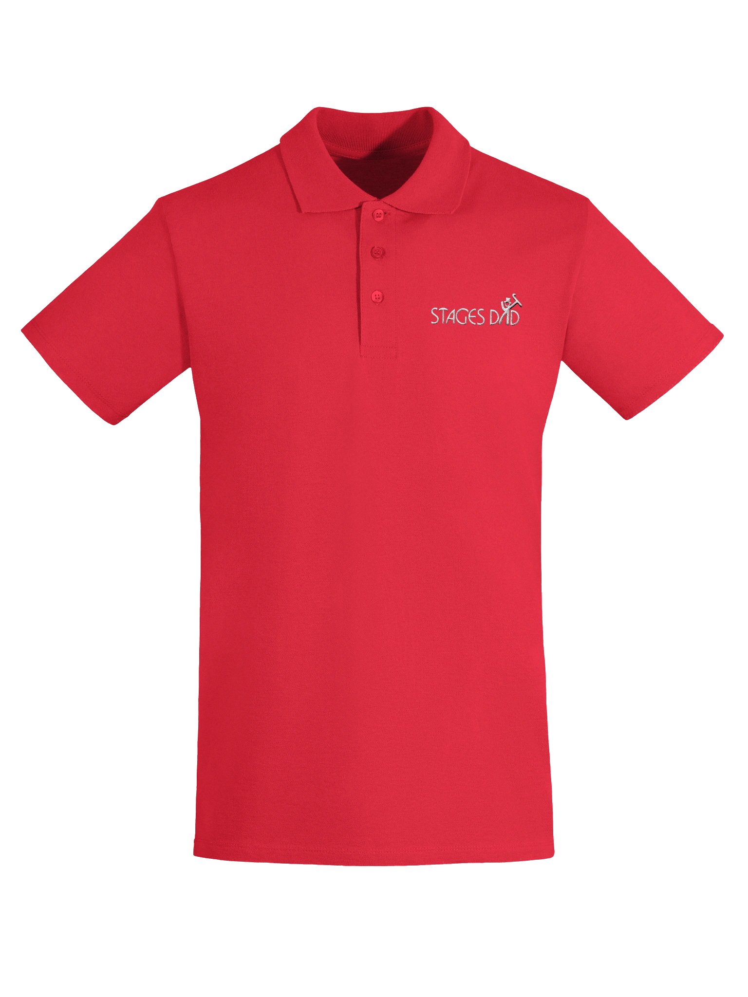 Unisex Dark Polo Shirt - White Embroidered "Stages Dad" product image (5)