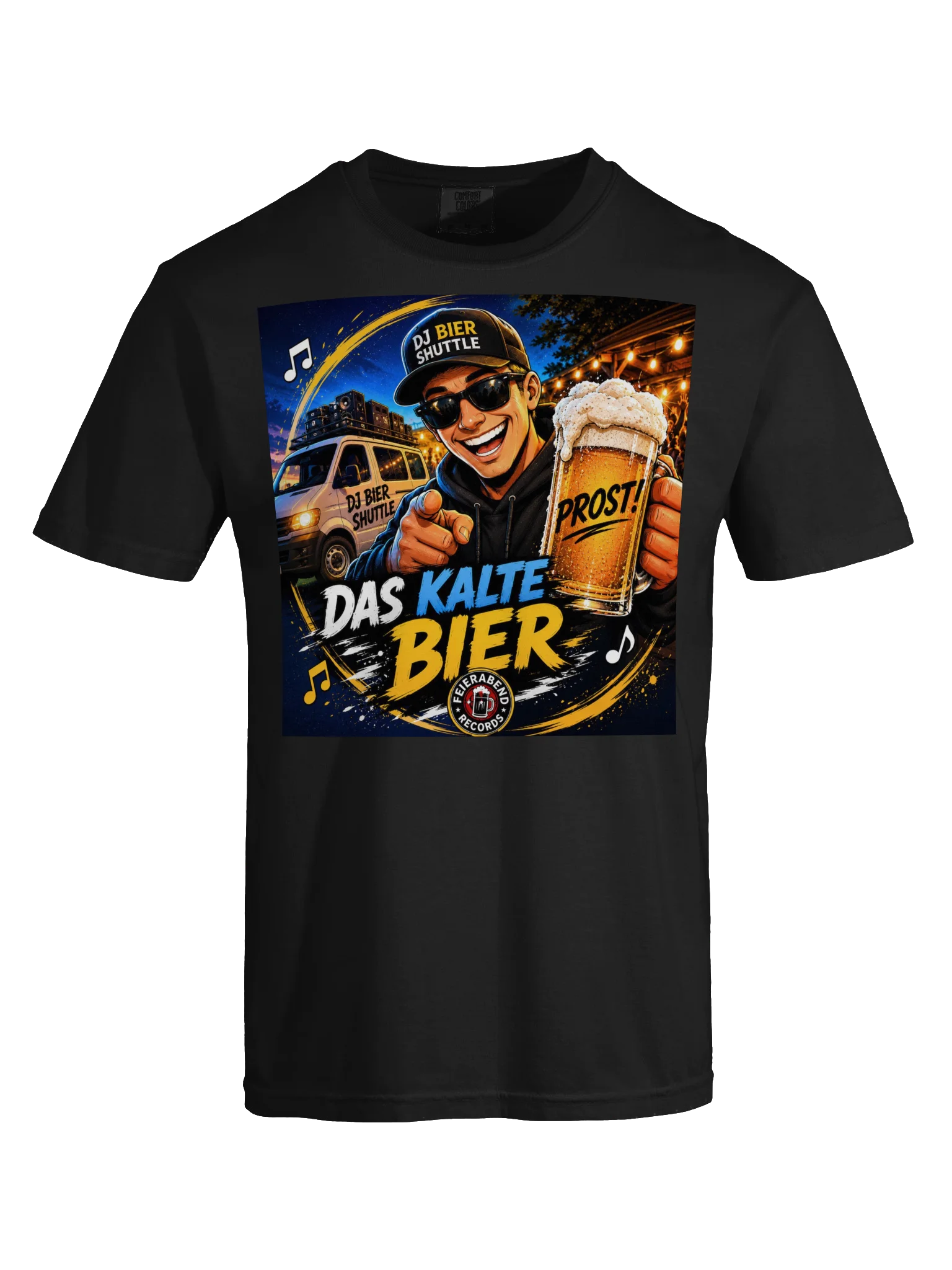 DJ Beer Shuttle T-Shirt black "Das kalte Bier" product image (5)