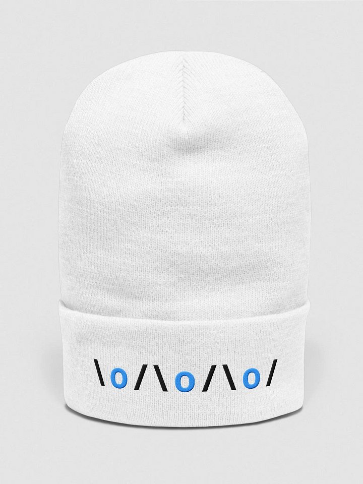 Arms Up Text Art Embroidered Beanie product image (1)