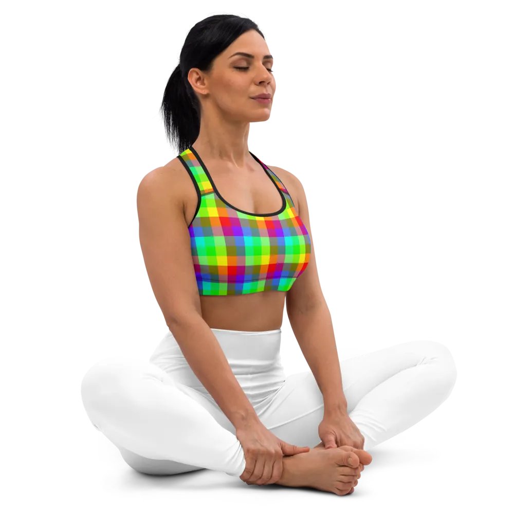 Rainbow Checker Sports Bra product image (12)
