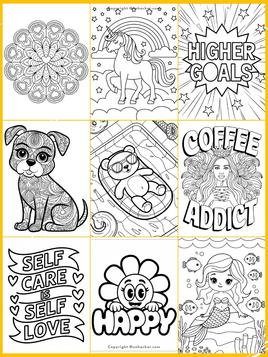120+ Ideogram AI Coloring Book Prompts and Sub-Niches product image (2)