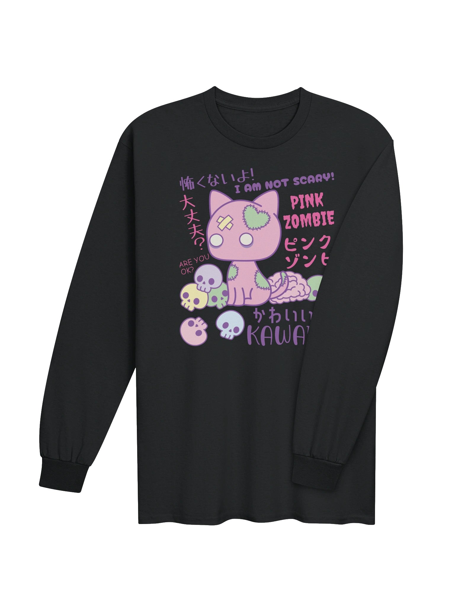 Pink Zombie Cat - Unisex Adult Long Sleeve T-shirt product image (3)