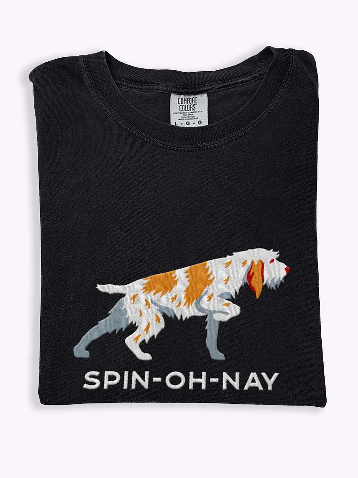 Spin-Oh-Nay T-Shirt(Embroidered) of a Spinone Italiano(Brown & White) product image (1)